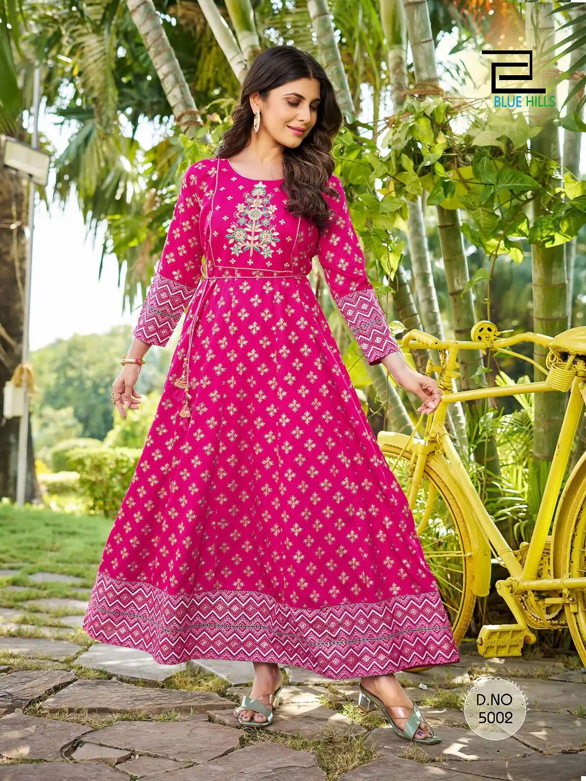 Blue Hills Sandwich Vol 5 Rayon 14Kg Wholesale Anarkali Gown Catalog — Wholesale Kurtis, Blue Hills wholesale from Surat - Gallery Image 8