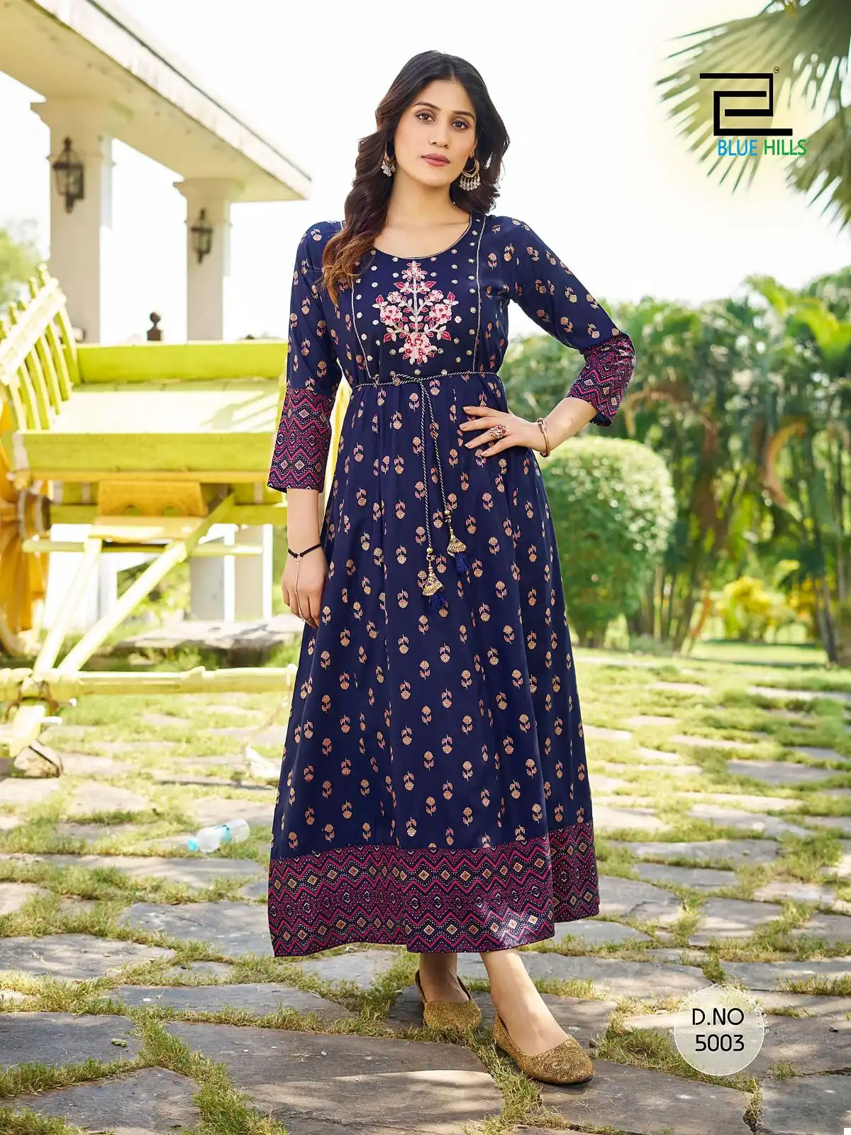 Blue Hills Sandwich Vol 5 Rayon 14Kg Wholesale Anarkali Gown Catalog — Wholesale Kurtis, Blue Hills wholesale from Surat - Gallery Image 2