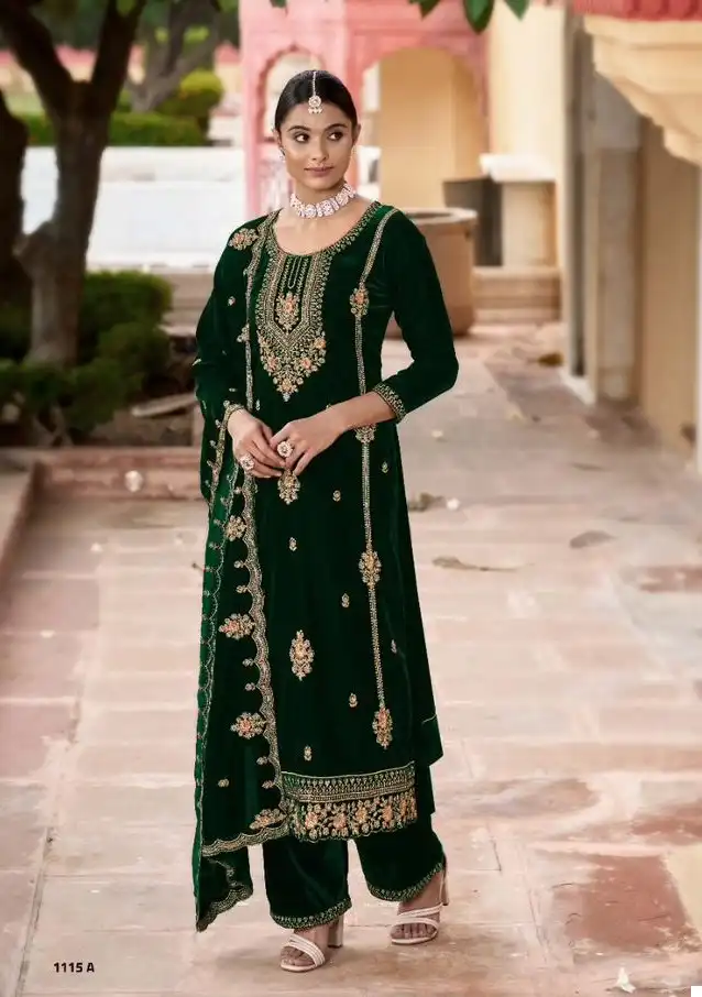 Sargam Shysha Premium 9000 Velvet Wholesale Designer Winter Wear Salwar Suit Catalog — Wholesale Dress Material, MPA wholesale from Surat - Gallery Image 2