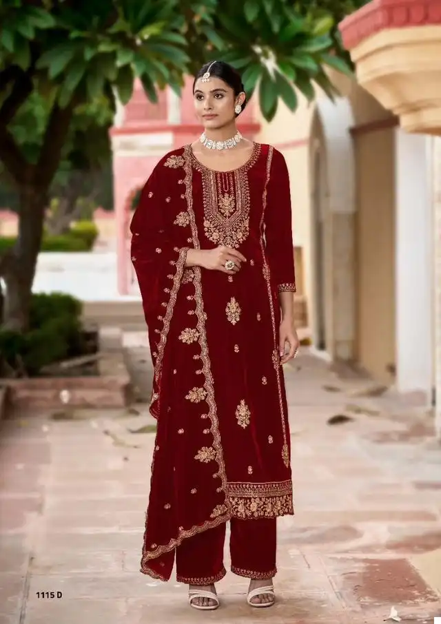 Sargam Shysha Premium 9000 Velvet Wholesale Designer Winter Wear Salwar Suit Catalog — Wholesale Dress Material, MPA wholesale from Surat - Gallery Image 3
