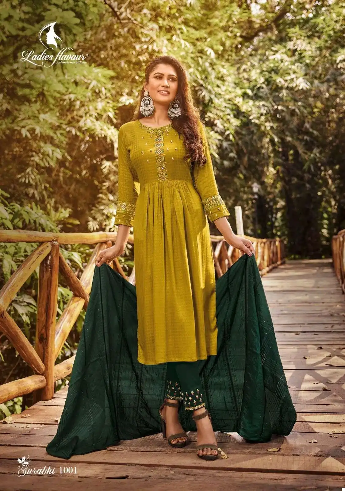Ladies Flavour Surabhi Vol 1 Heavy Rayon Weaving Wholesale Readymade Salwar Suit Catalog — Wholesale Salwar Suits, MPA wholesale from Surat - Gallery Image 5
