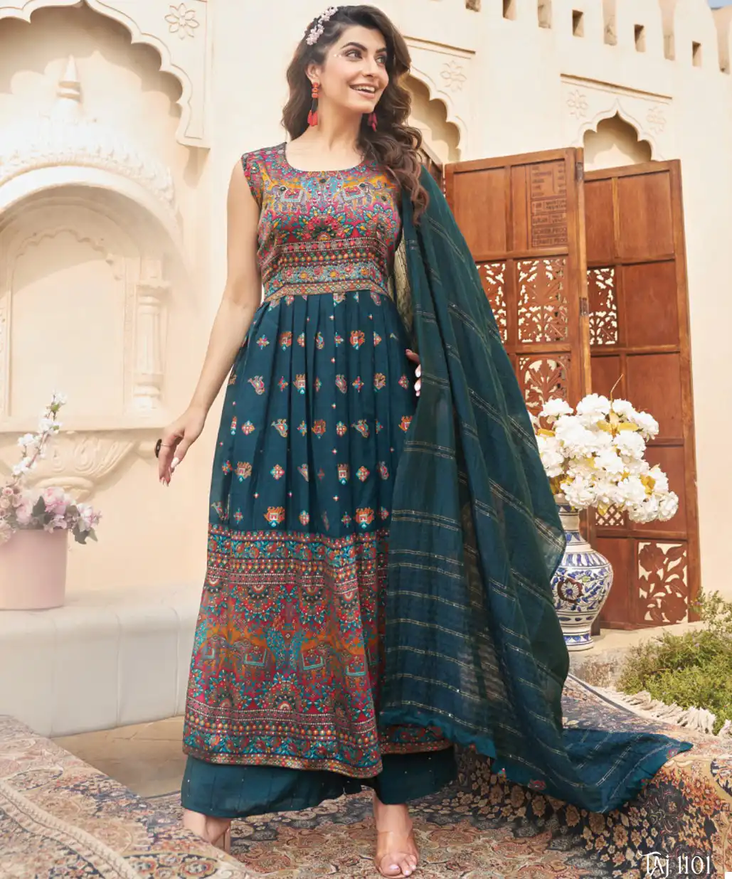 Hiwa Taj Pick & Choose Jacquard Wholesale Designer Readymade Salwar Suit Catalog — Wholesale Salwar Suits, MPA wholesale from Surat — view 1