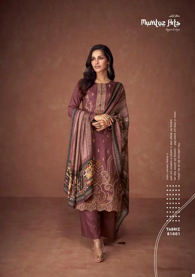 Mumtaz Arts Zeenat Vol 3 Pashmina Wholesale Heavy Embroidery Designer Winter Wear Salwar Suit Catalog — Wholesale Salwar Suits, MPA wholesale from Surat - Gallery Image 2