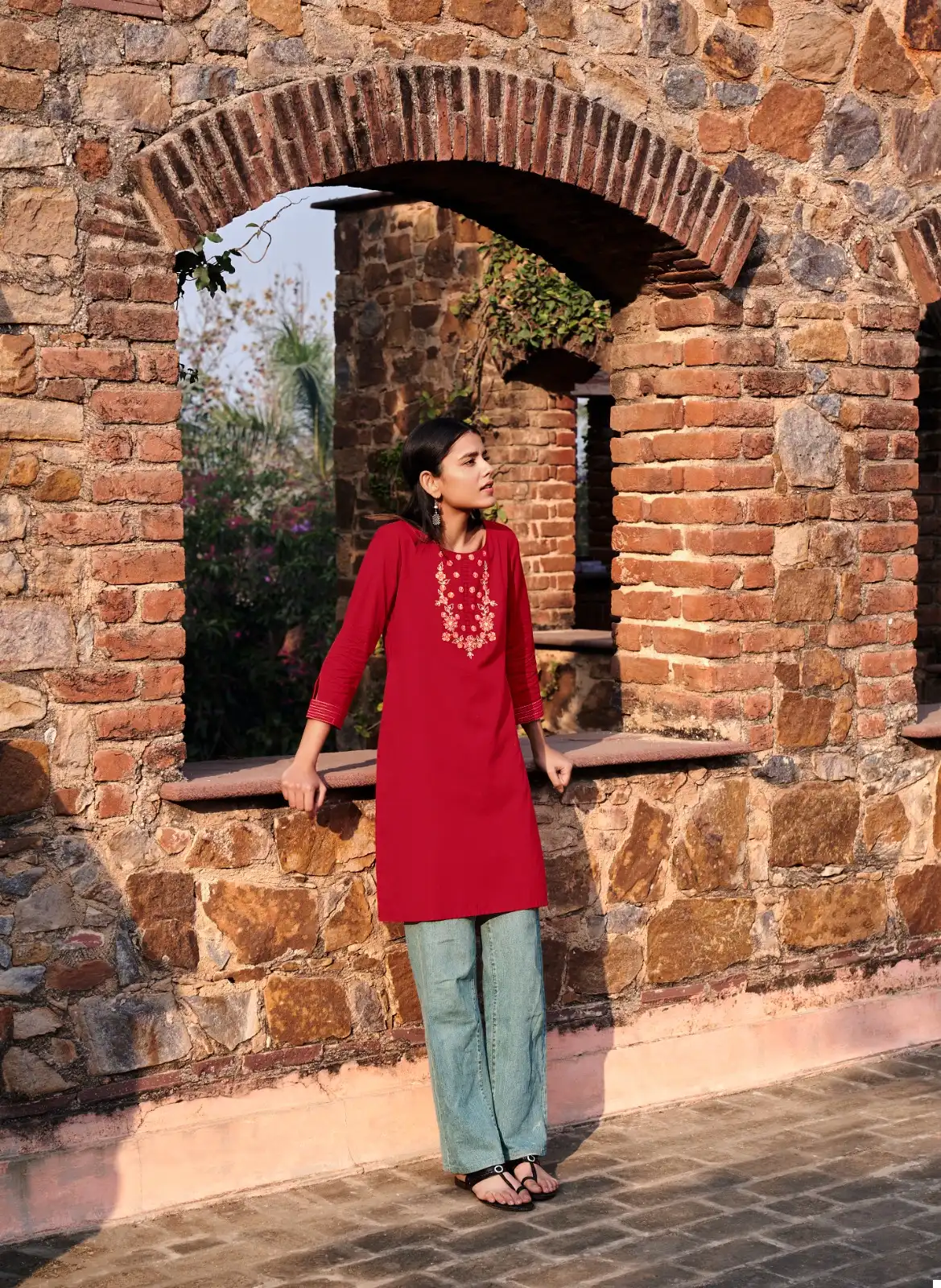 Four Buttons Tulip 3 Heavy Cotton Wholesale Kurtis Catalog — Wholesale Kurtis, MPA wholesale from Surat - Gallery Image 7