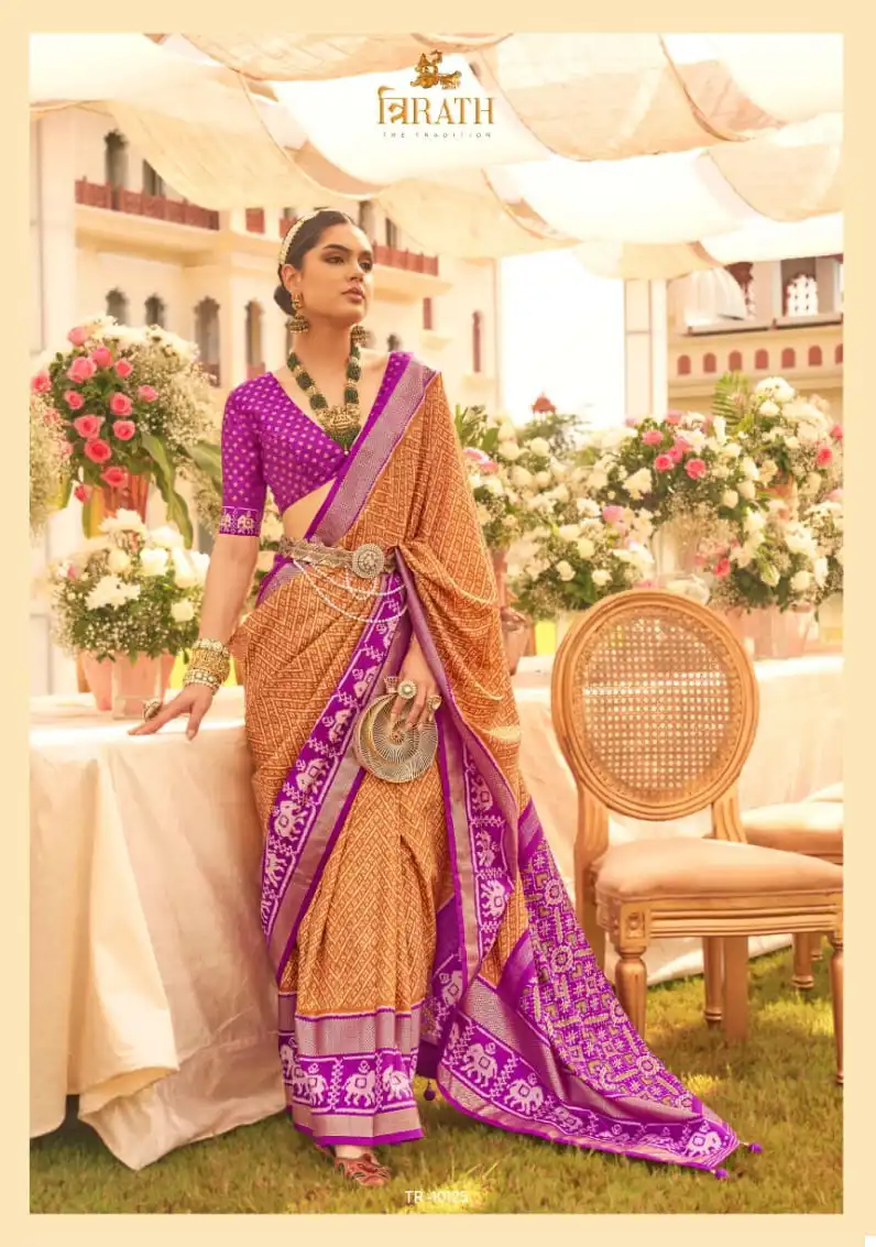 Trirath Utsav Patola Mercerized New Sigma Silk Wholesale Sarees — Wholesale Sarees, MPA wholesale from Surat - Gallery Image 9