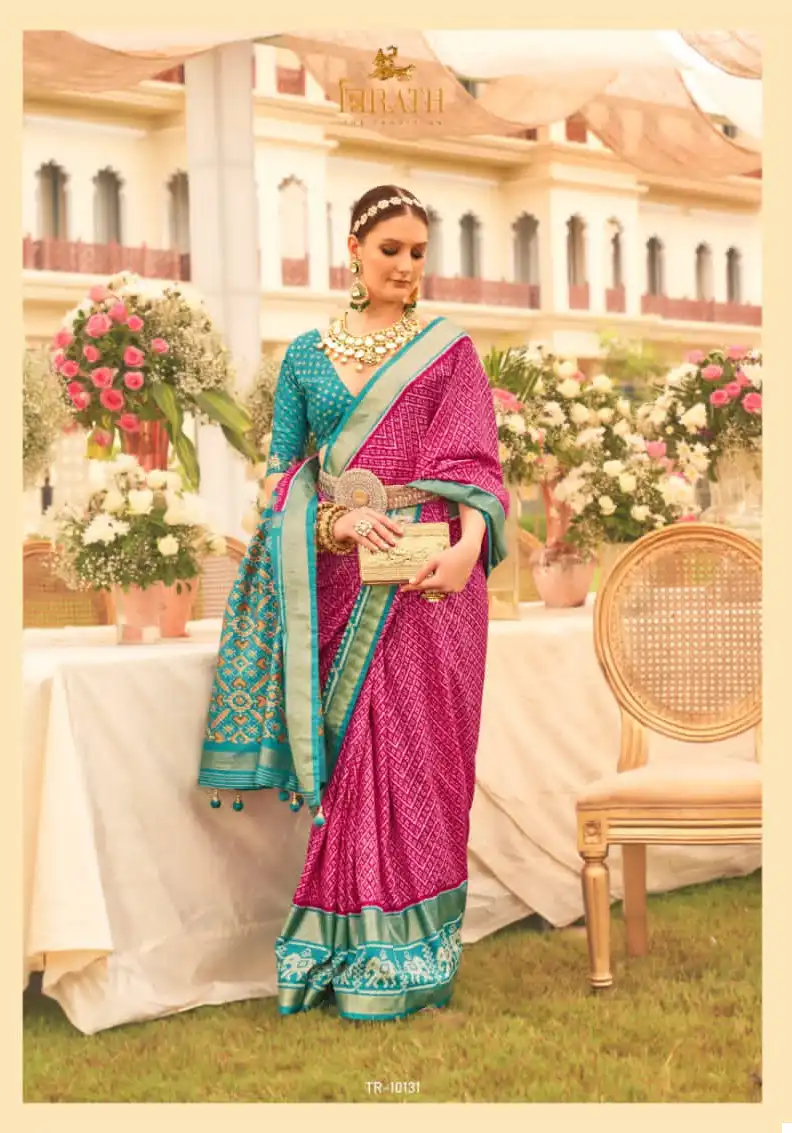 Trirath Utsav Patola Mercerized New Sigma Silk Wholesale Sarees — Wholesale Sarees, MPA wholesale from Surat - Gallery Image 2