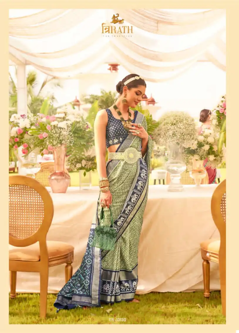 Trirath Utsav Patola Mercerized New Sigma Silk Wholesale Sarees — Wholesale Sarees, MPA wholesale from Surat - Gallery Image 3