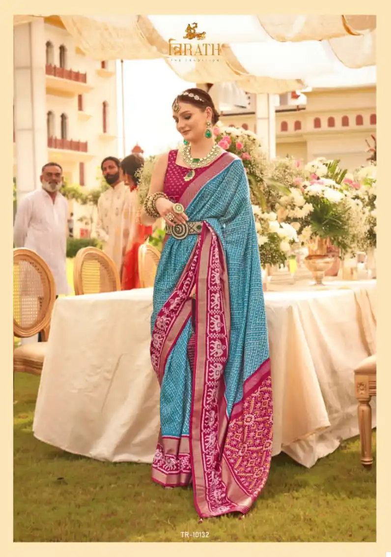 Trirath Utsav Patola Mercerized New Sigma Silk Wholesale Sarees — Wholesale Sarees, MPA wholesale from Surat - Gallery Image 4