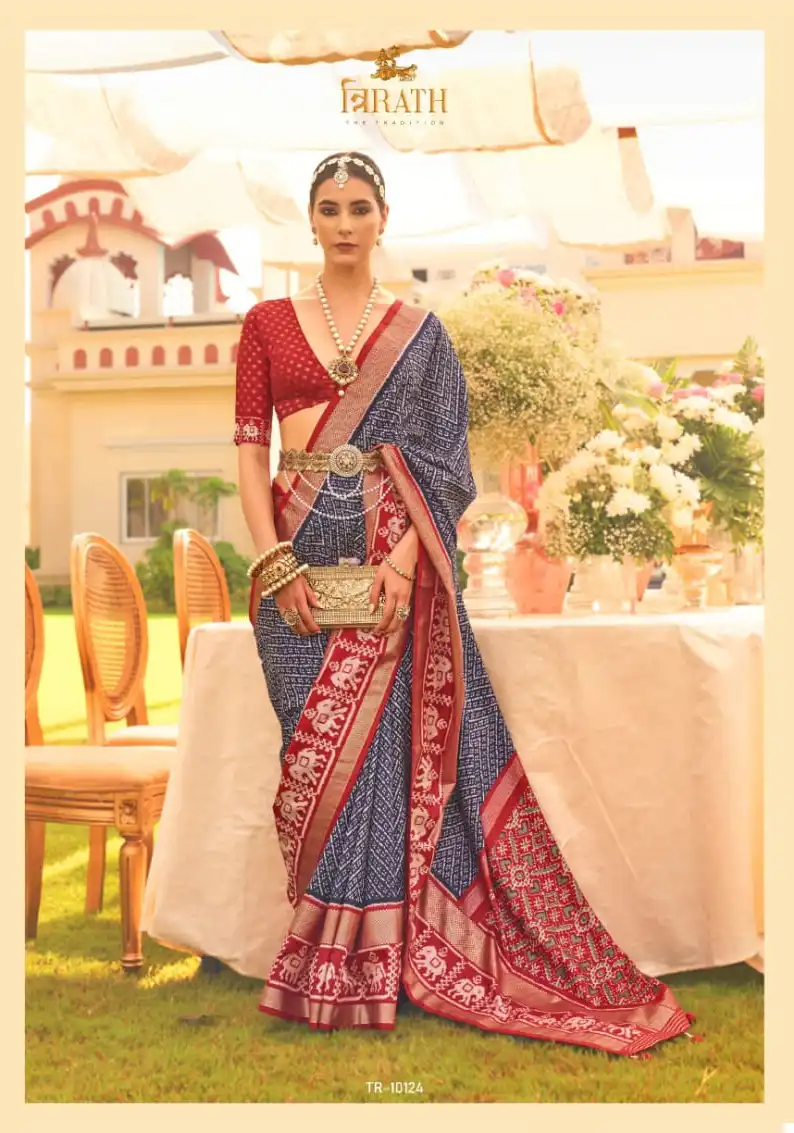 Trirath Utsav Patola Mercerized New Sigma Silk Wholesale Sarees — Wholesale Sarees, MPA wholesale from Surat - Gallery Image 5