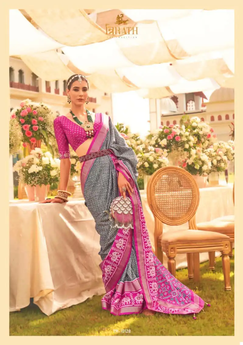 Trirath Utsav Patola Mercerized New Sigma Silk Wholesale Sarees — Wholesale Sarees, MPA wholesale from Surat - Gallery Image 6