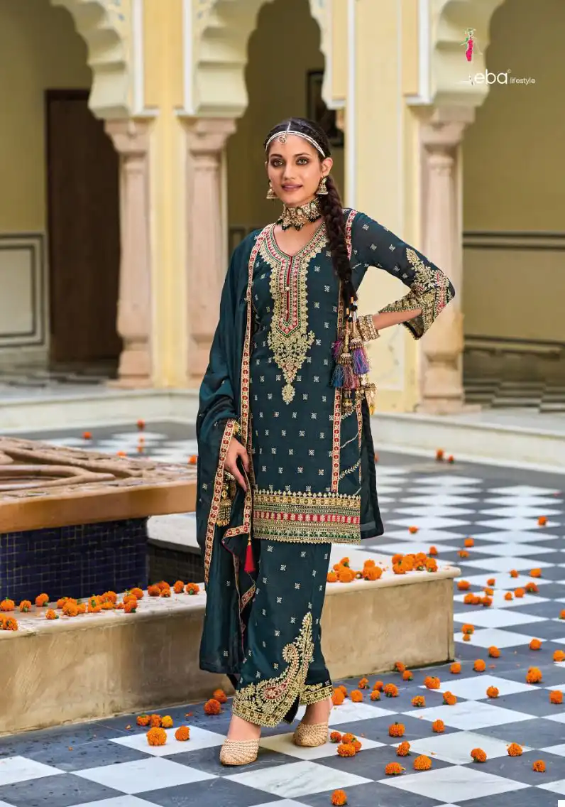 Eba Lifestyle Vaani Premium Silk Wholesale Readymade Designer Suits Catalog — Wholesale Salwar Suits, Eba Lifestyle wholesale from Surat - Gallery Image 2