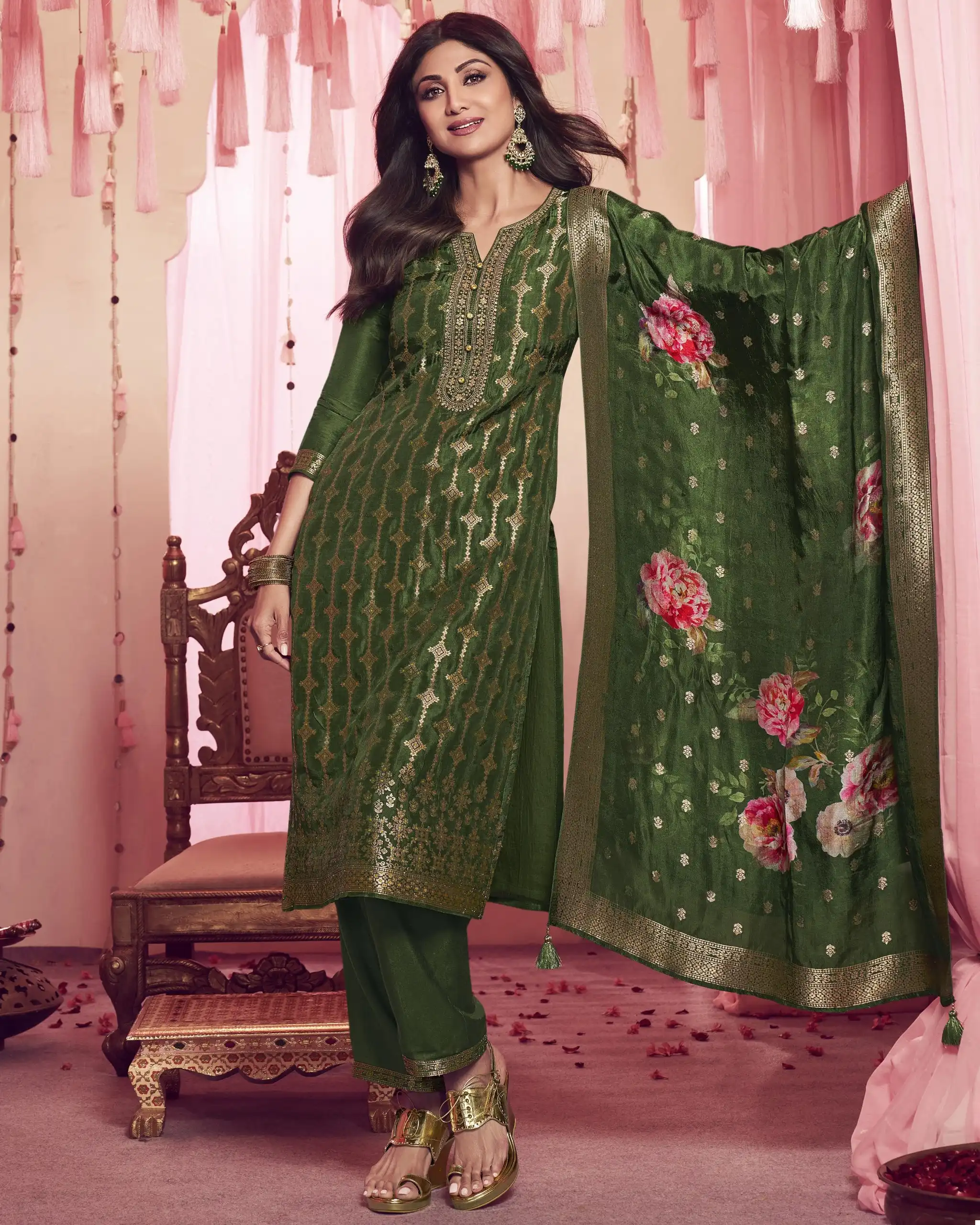 Vatsam Mehndi Collection By Shilpa Bhagal Puri Georgette Silk Wholesale Readymade Designer Suits Catalog - Vardan Ethnic Vatsam Mehndi Collection By Shilpa Bhagal Puri Georgette Silk Wholesale Readymade Designer Suits Catalog - Vardan Ethnic