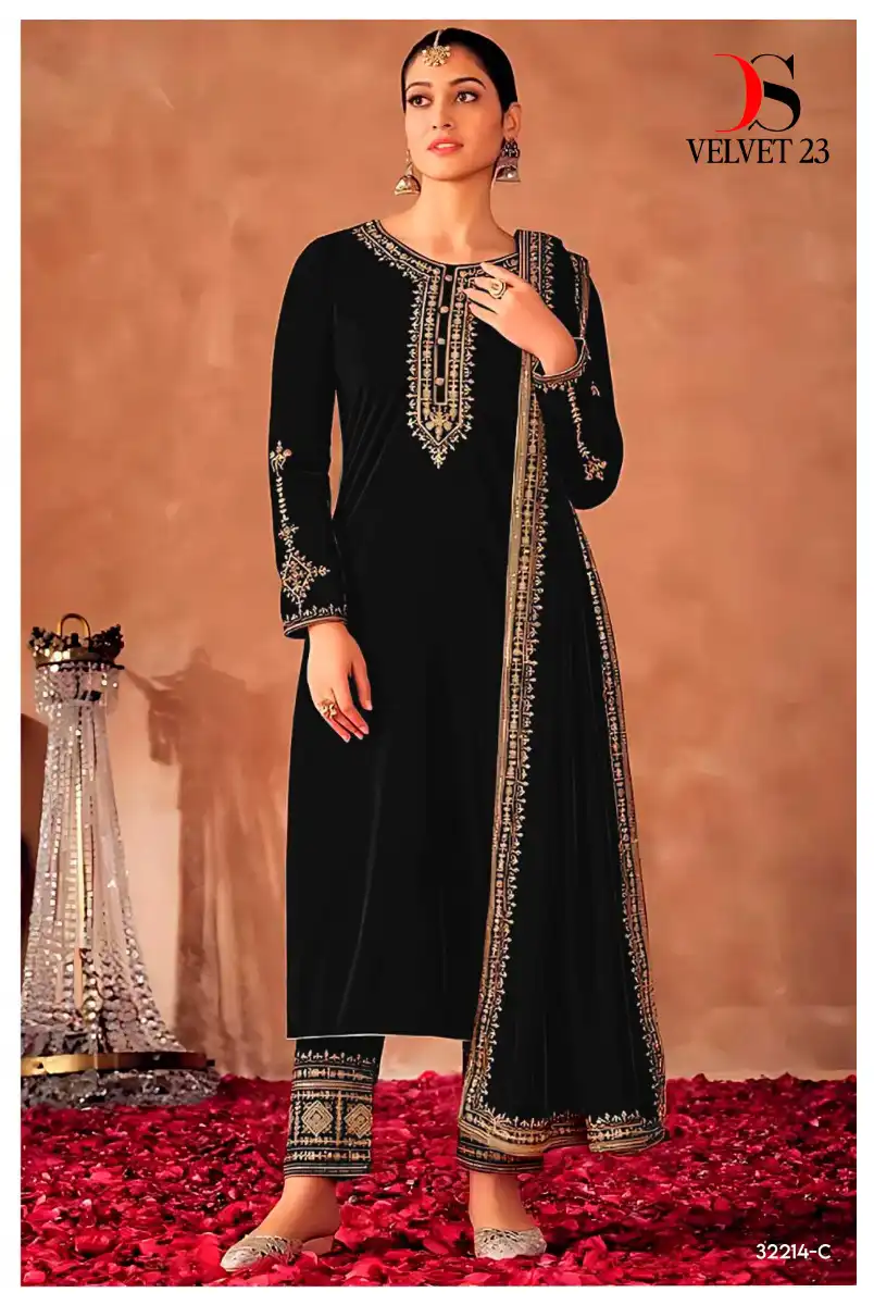 Deepsy Suits Velvet 23 Velvet Wholesale Designer Winter Wear Salwar Suit — Wholesale Salwar Suits, MPA wholesale from Surat - Gallery Image 2