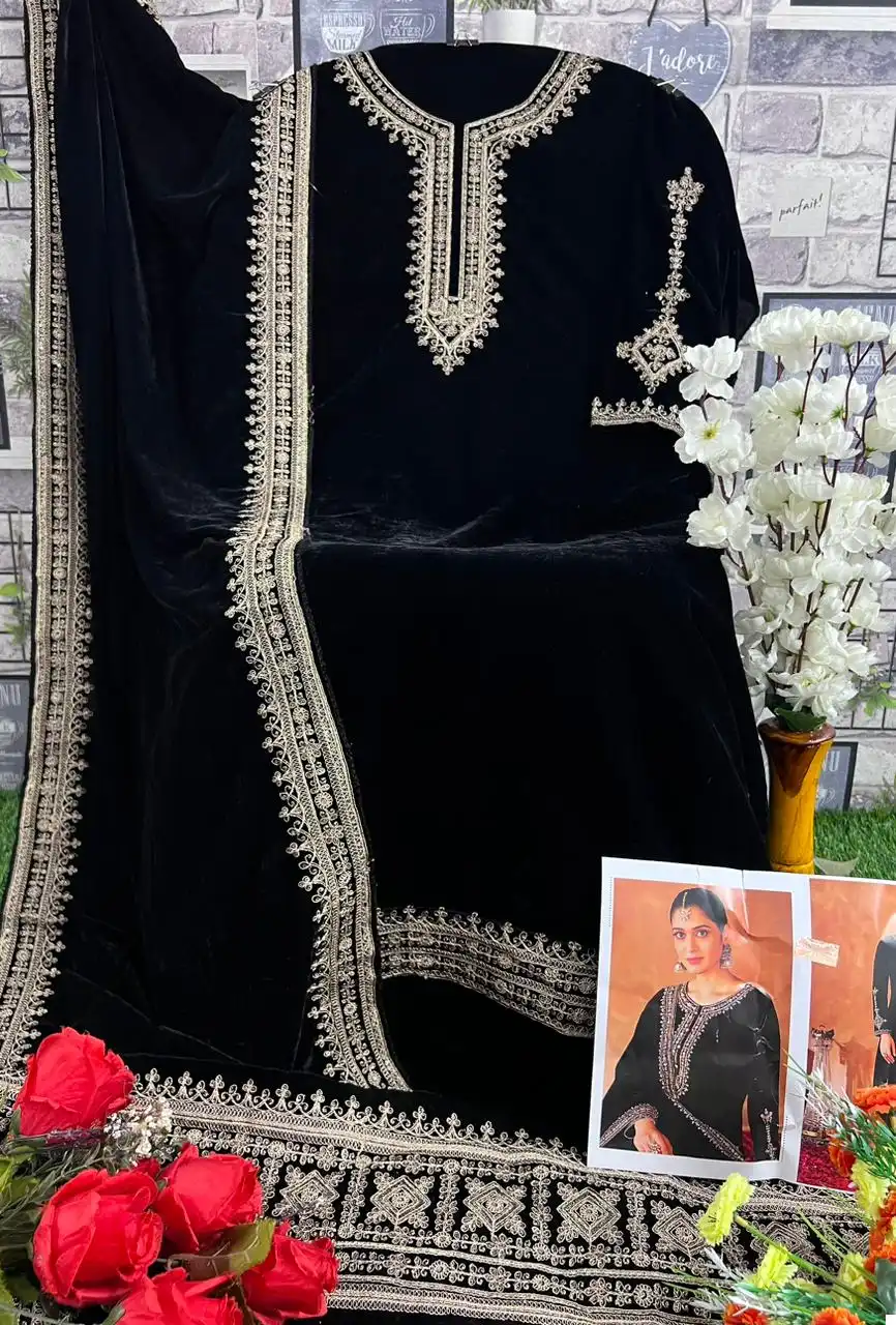 Deepsy Suits Velvet 23 Velvet Wholesale Designer Winter Wear Salwar Suit — Wholesale Salwar Suits, MPA wholesale from Surat — view 4