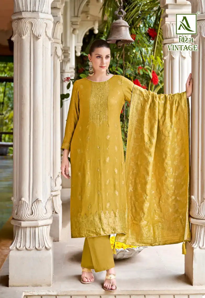 Alok Suits Vintage Pashmina Wholesale Designer Winter Wear Salwar Suit Catalog — Wholesale Salwar Suits, Alok Suit wholesale from Surat - Gallery Image 2