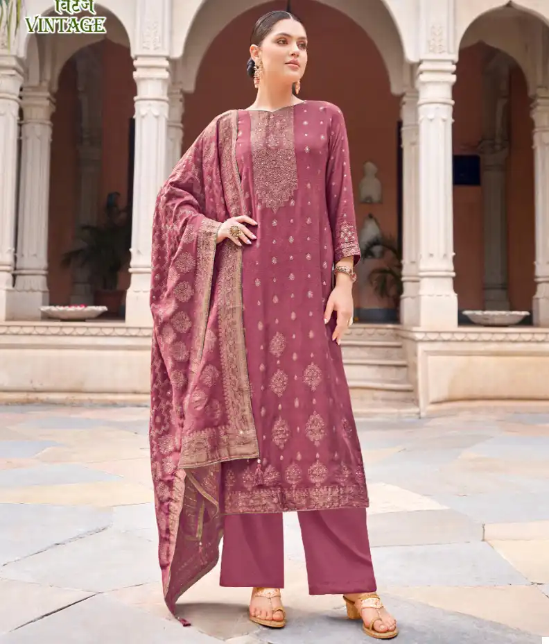 Alok Suits Vintage Pashmina Wholesale Designer Winter Wear Salwar Suit Catalog — Wholesale Salwar Suits, Alok Suit wholesale from Surat — view 1