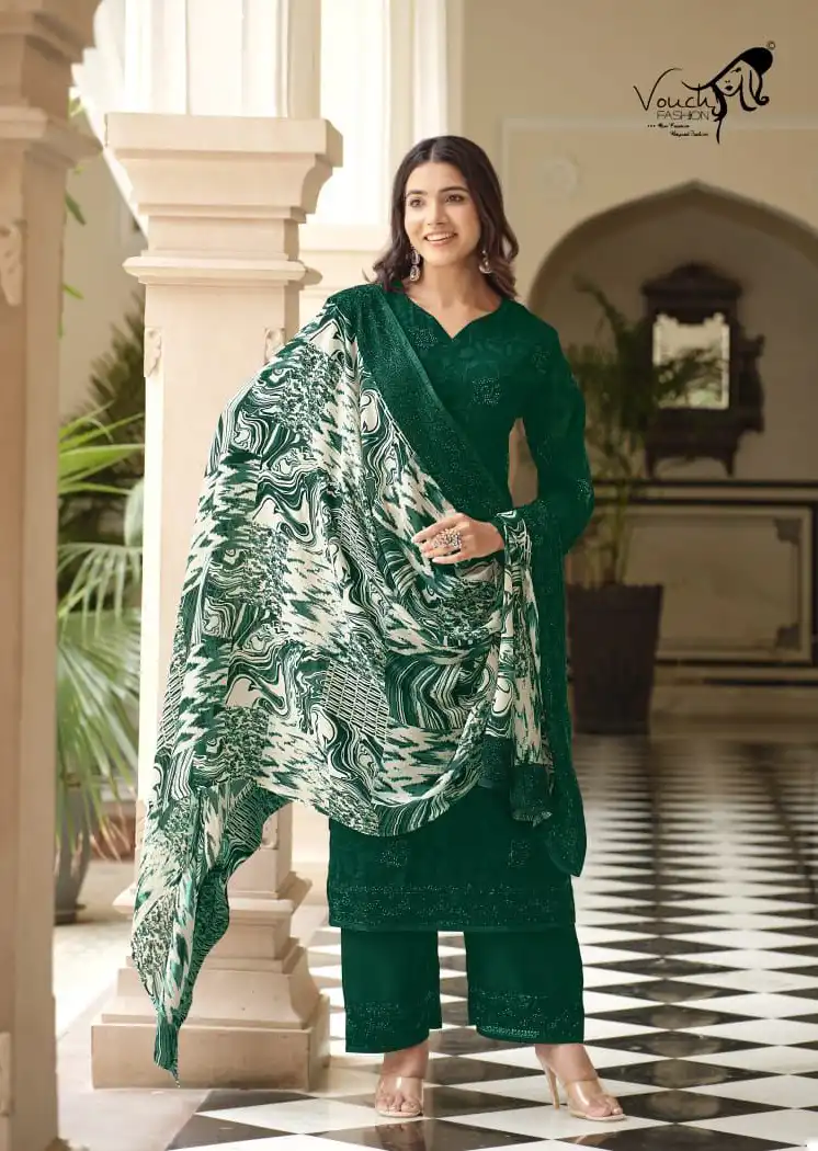 Vouch Naari Vol 12 Heavy Georgette Wholesale Designer Salwar Suit — Wholesale Salwar Suits, MPA wholesale from Surat - Gallery Image 3