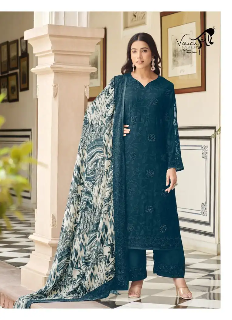 Vouch Naari Vol 12 Heavy Georgette Wholesale Designer Salwar Suit — Wholesale Salwar Suits, MPA wholesale from Surat - Gallery Image 4
