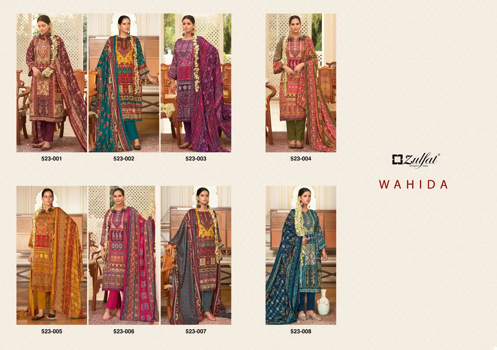 Zulfat Designer Wahida Pashmina Wholesale Fancy Works Winter Salwar Suit Catalog — Wholesale Salwar Suits, MPA wholesale from Surat — view 9