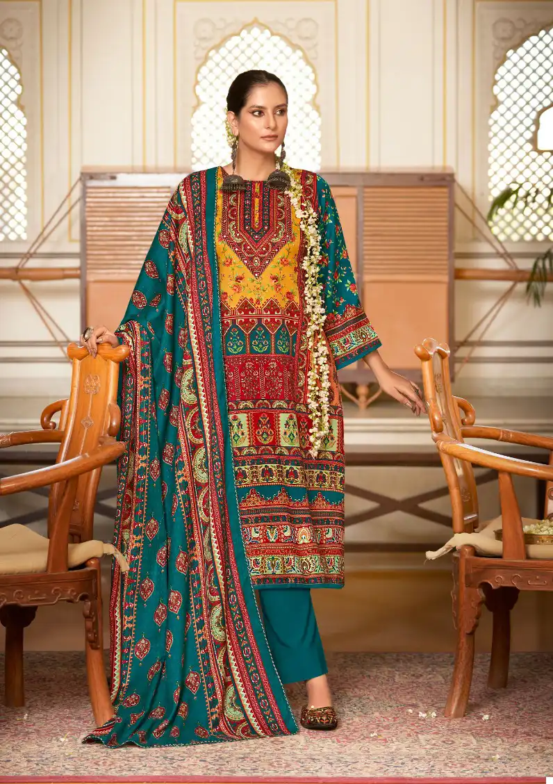 Zulfat Designer Wahida Pashmina Wholesale Fancy Works Winter Salwar Suit Catalog — Wholesale Salwar Suits, MPA wholesale from Surat - Gallery Image 2