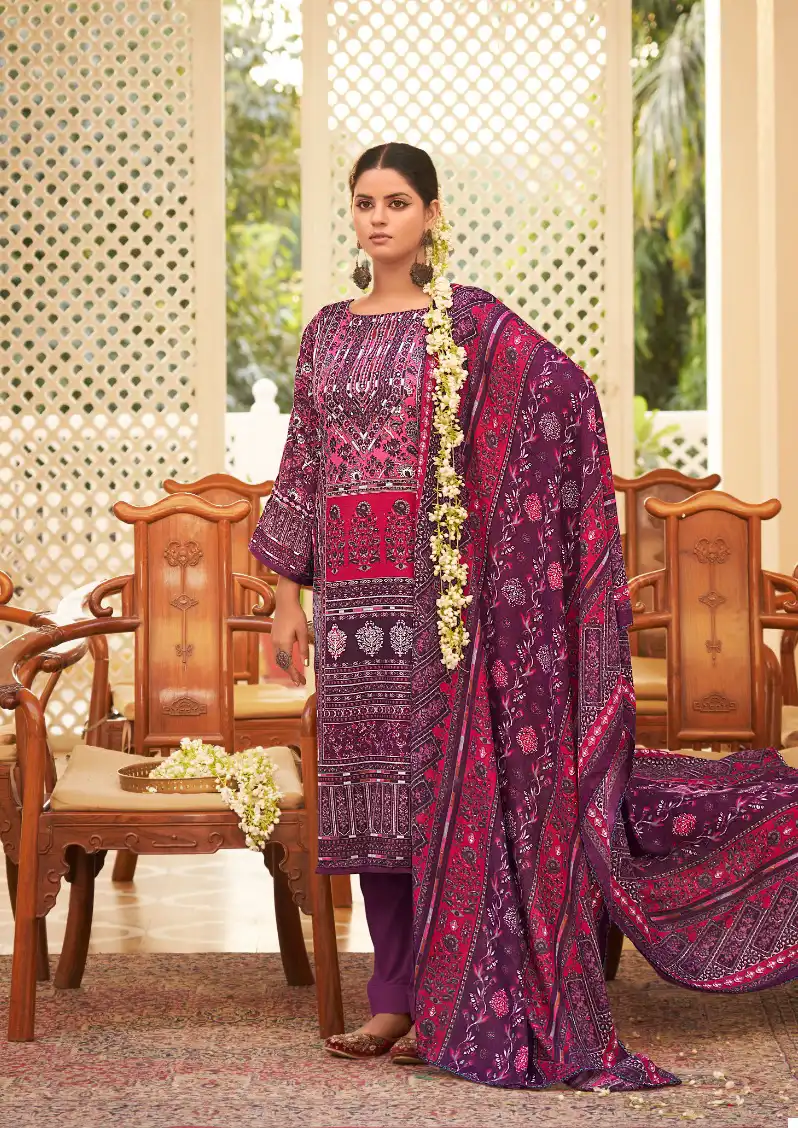 Zulfat Designer Wahida Pashmina Wholesale Fancy Works Winter Salwar Suit Catalog — Wholesale Salwar Suits, MPA wholesale from Surat - Gallery Image 4