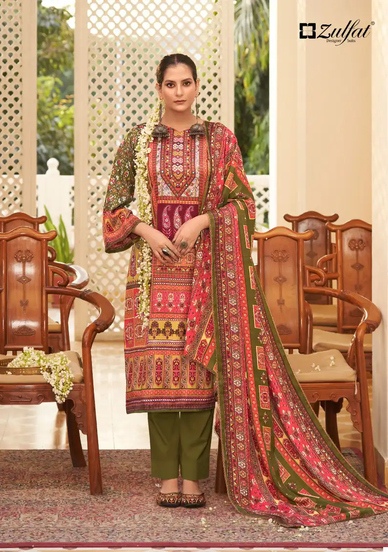 Zulfat Designer Wahida Pashmina Wholesale Fancy Works Winter Salwar Suit Catalog — Wholesale Salwar Suits, MPA wholesale from Surat - Gallery Image 5
