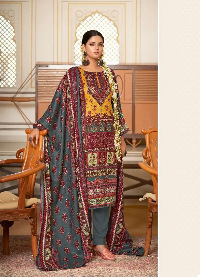 Zulfat Designer Wahida Pashmina Wholesale Fancy Works Winter Salwar Suit Catalog — Wholesale Salwar Suits, MPA wholesale from Surat - Gallery Image 7