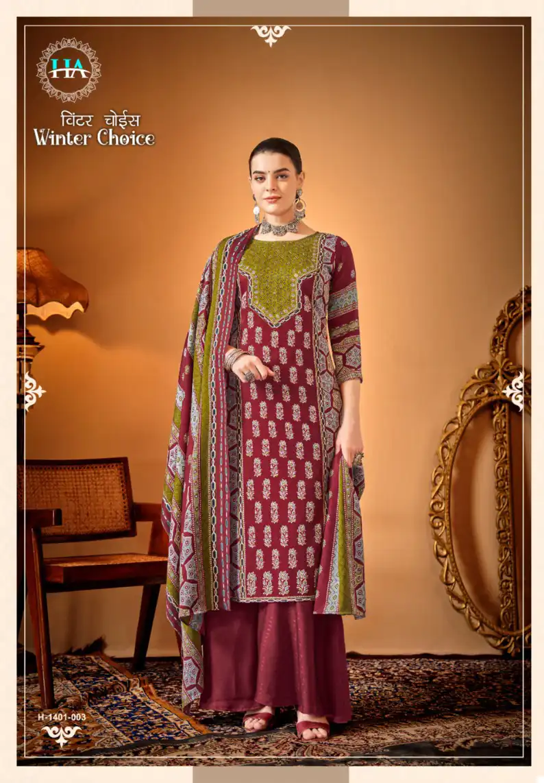 Harshit Winter Choice Premium Wool Pashmina Wholesale Winter Wear Suits Catalog — Wholesale Salwar Suits, MPA wholesale from Surat — view 2