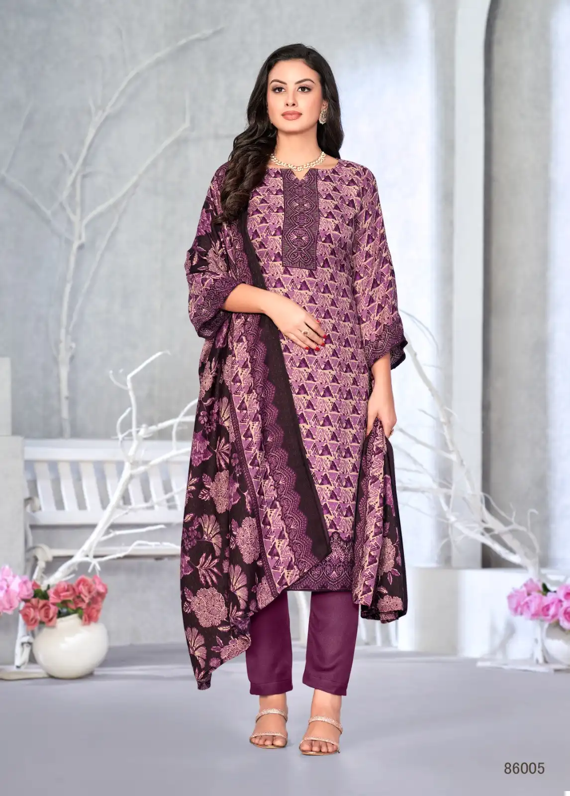 Skt Suits Woolen Qween Pashmina Wholesale Winter Wear Suits Catalog — Wholesale Salwar Suits, MPA wholesale from Surat - Gallery Image 3