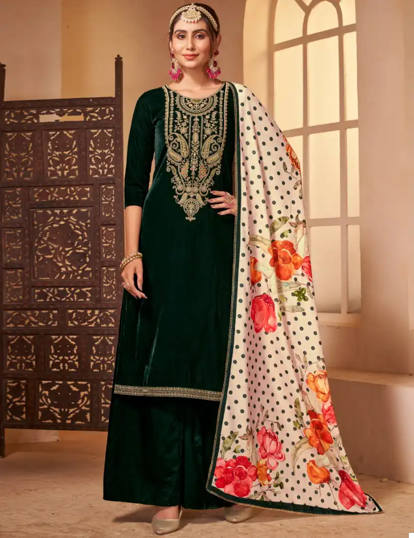 Bipson Zareena 2332 Pure Viscos Velvet Wholesale Winter Wear Salwar Suit Catalog — Wholesale Salwar Suits, MPA wholesale from Surat — view 1