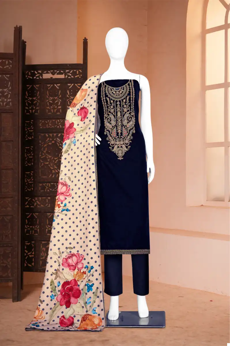 Bipson Zareena 2332 Pure Viscos Velvet Wholesale Winter Wear Salwar Suit Catalog — Wholesale Salwar Suits, MPA wholesale from Surat - Gallery Image 2