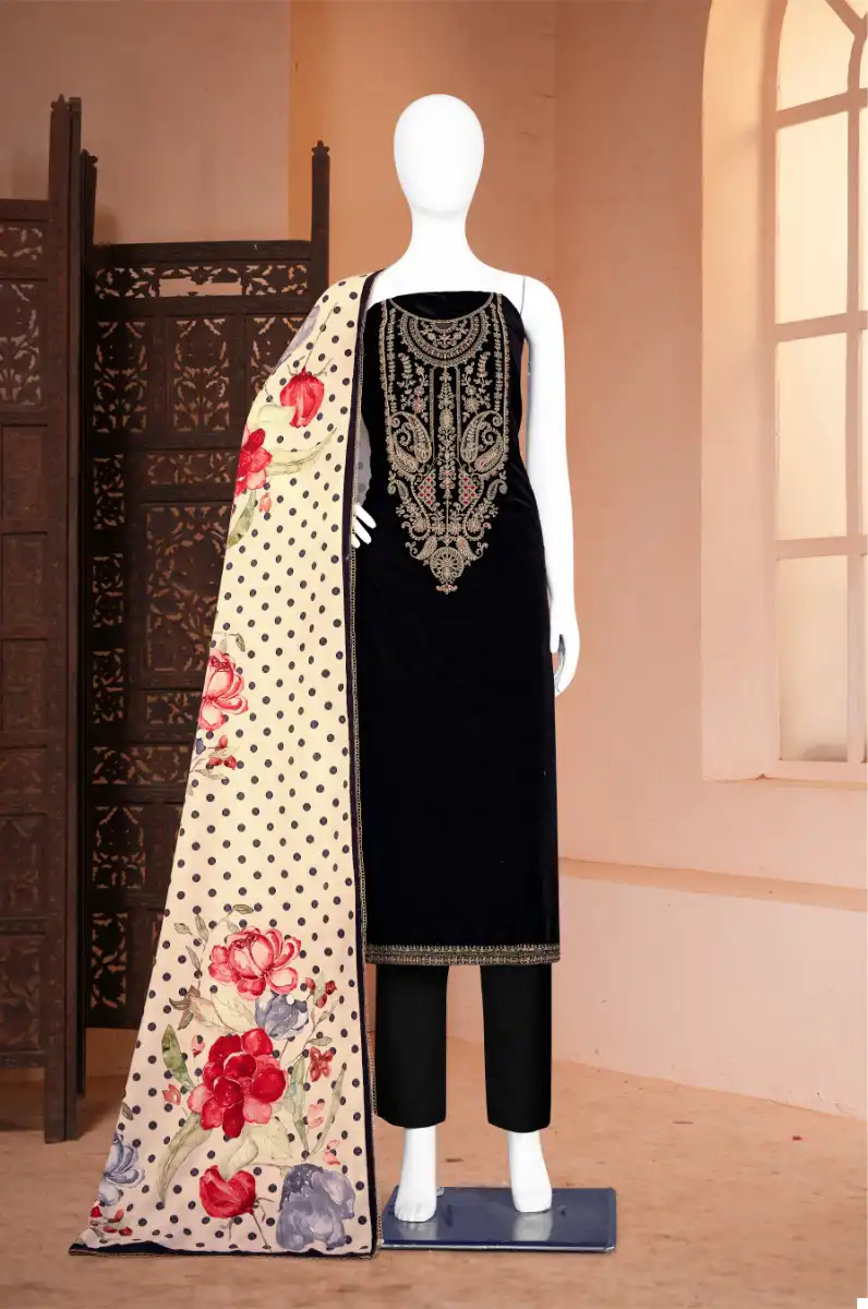 Bipson Zareena 2332 Pure Viscos Velvet Wholesale Winter Wear Salwar Suit Catalog — Wholesale Salwar Suits, MPA wholesale from Surat - Gallery Image 3
