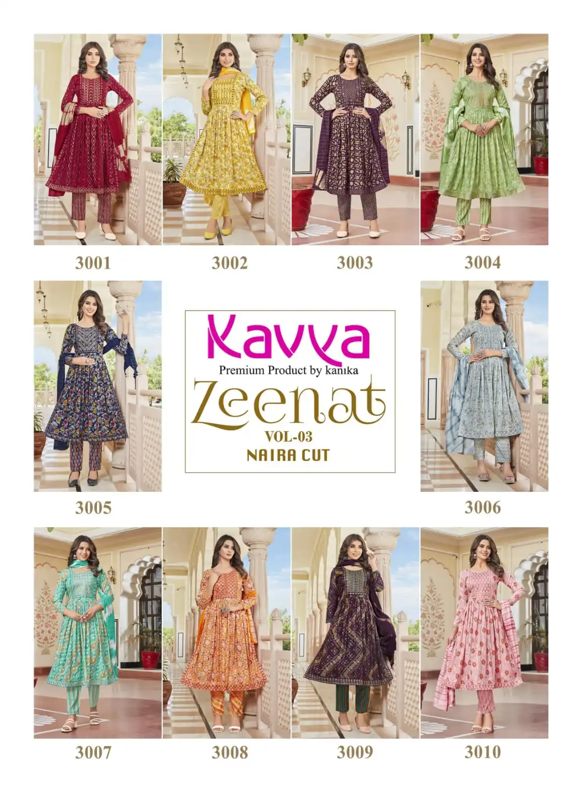 Kavya Zeenat Vol 3 Fancy Wholesale Fancy Naira Style Readymade Salwar Suit Catalog — Wholesale Salwar Suits, MPA wholesale from Surat — view 11
