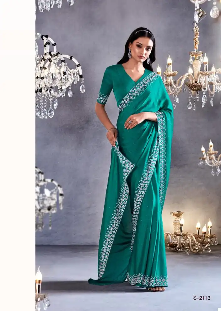 Kimora Zarkan Pure Satin Viscose Wholesale Fancy Sarees Catalog — Wholesale Sarees, MPA wholesale from Surat - Gallery Image 4