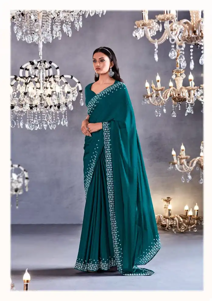 Kimora Zarkan Pure Satin Viscose Wholesale Fancy Sarees Catalog — Wholesale Sarees, MPA wholesale from Surat - Gallery Image 9