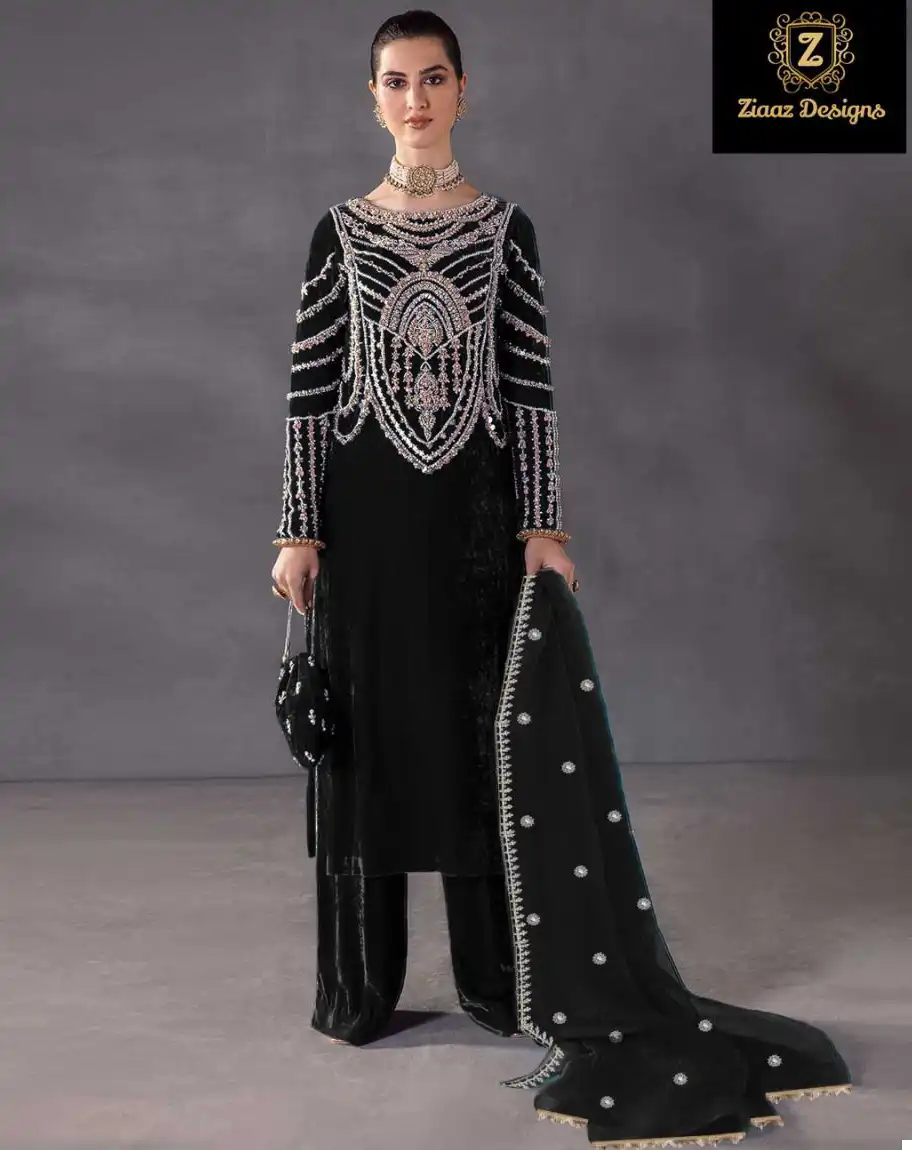 Ziaaz 370 Velvet Wholesale Pakistani Suit — Wholesale Salwar Suits, MPA wholesale from Surat — view 1