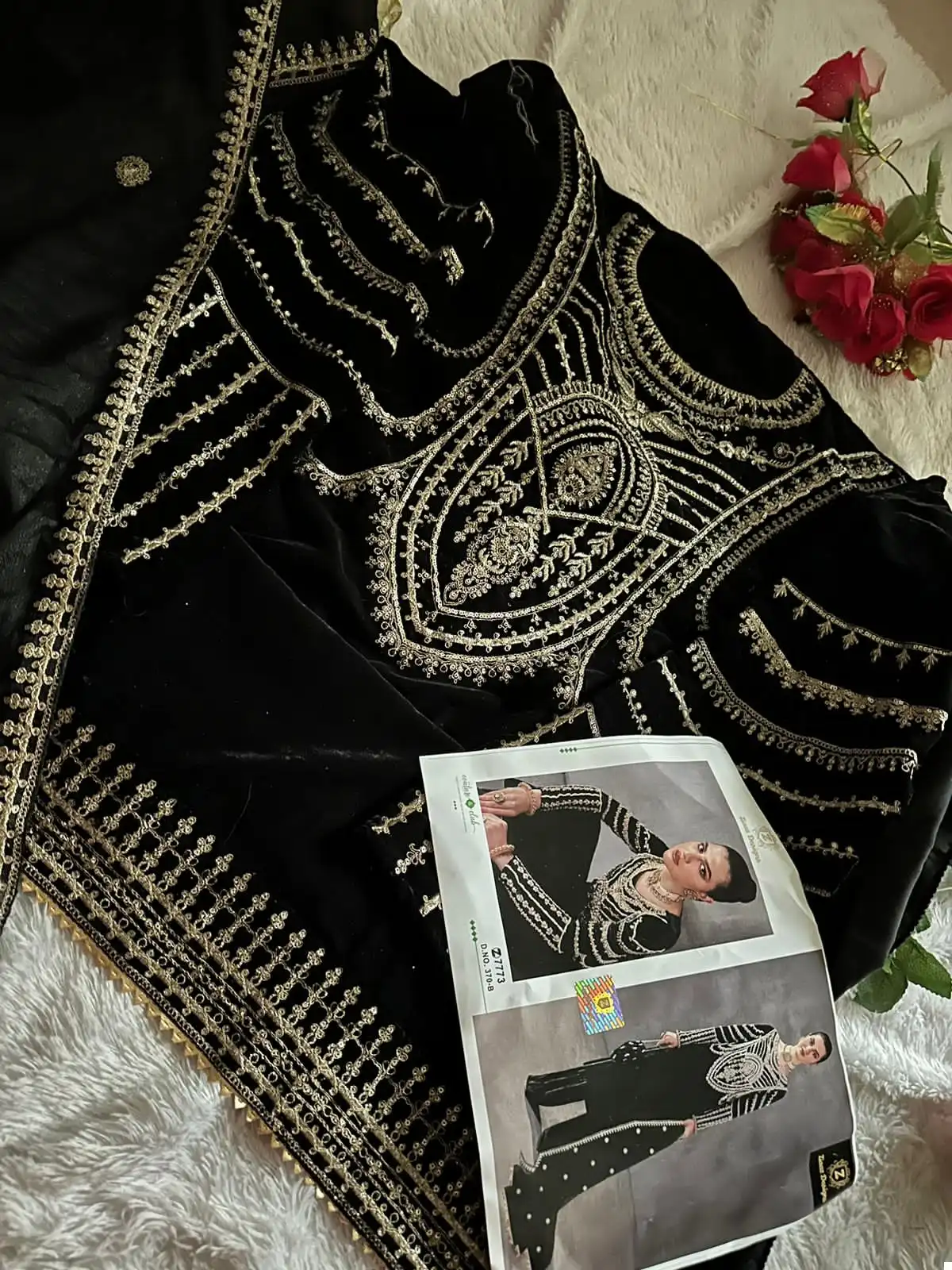 Ziaaz 370 Velvet Wholesale Pakistani Suit — Wholesale Salwar Suits, MPA wholesale from Surat — view 6