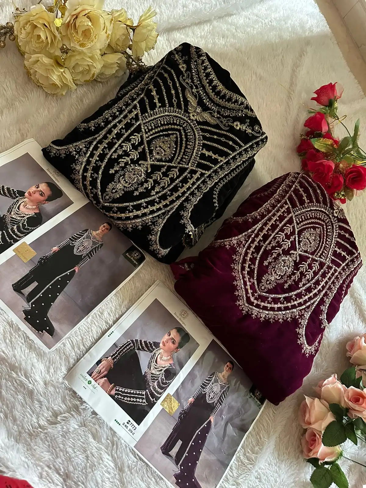 Ziaaz 370 Velvet Wholesale Pakistani Suit — Wholesale Salwar Suits, MPA wholesale from Surat - Gallery Image 3