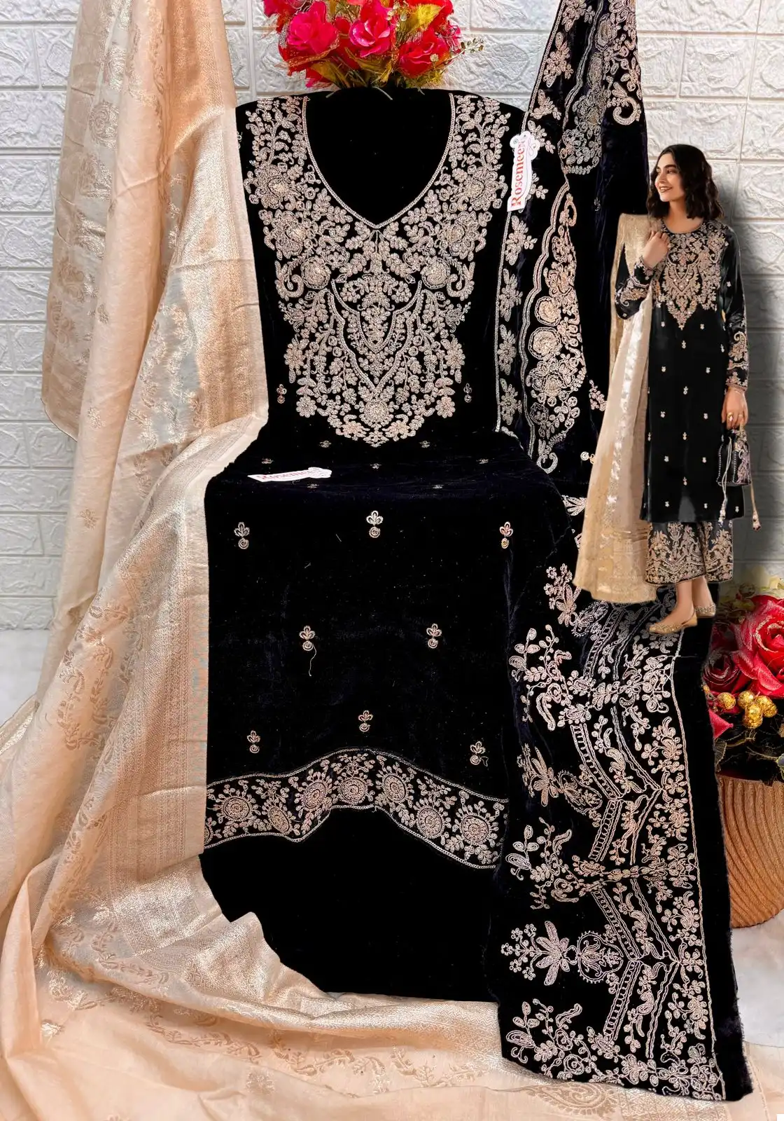 Fepic 17027 Velvet Wholesale Winter Wear Suit Catalog — Wholesale Salwar Suits, MPA wholesale from Surat - Gallery Image 4