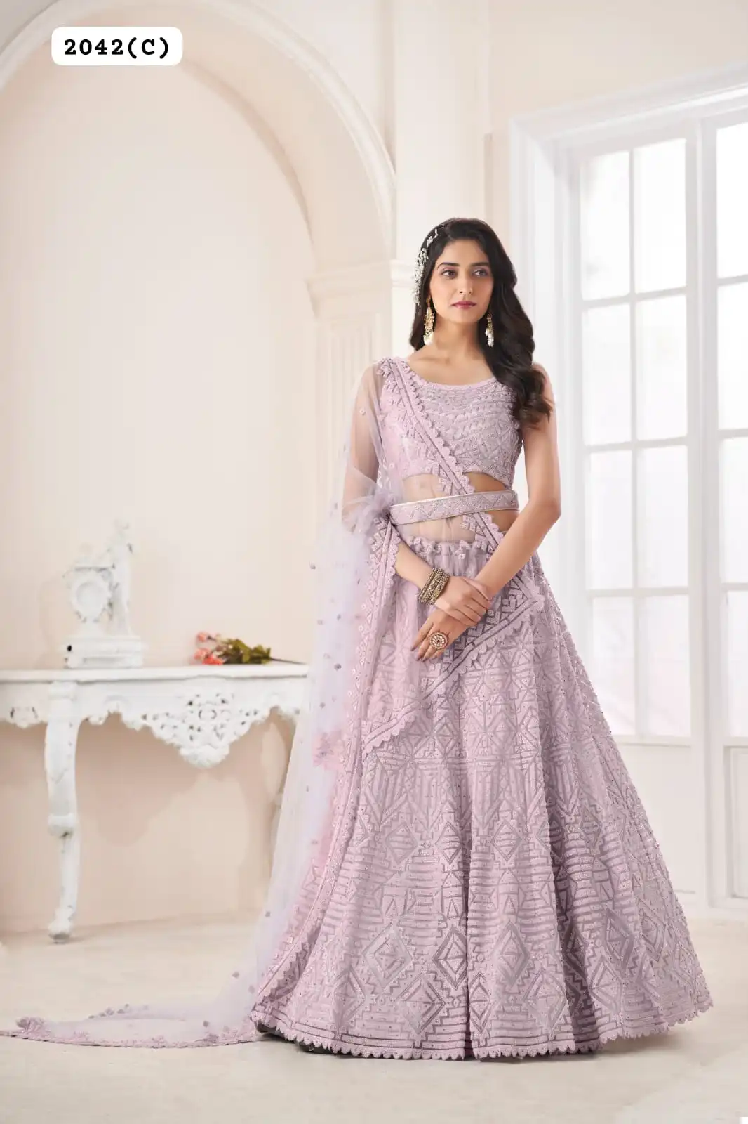 Vardan Ethnic 2041 Shibori Crepe Wholesale Partywear Lehenga Choli Catalog - Image 3