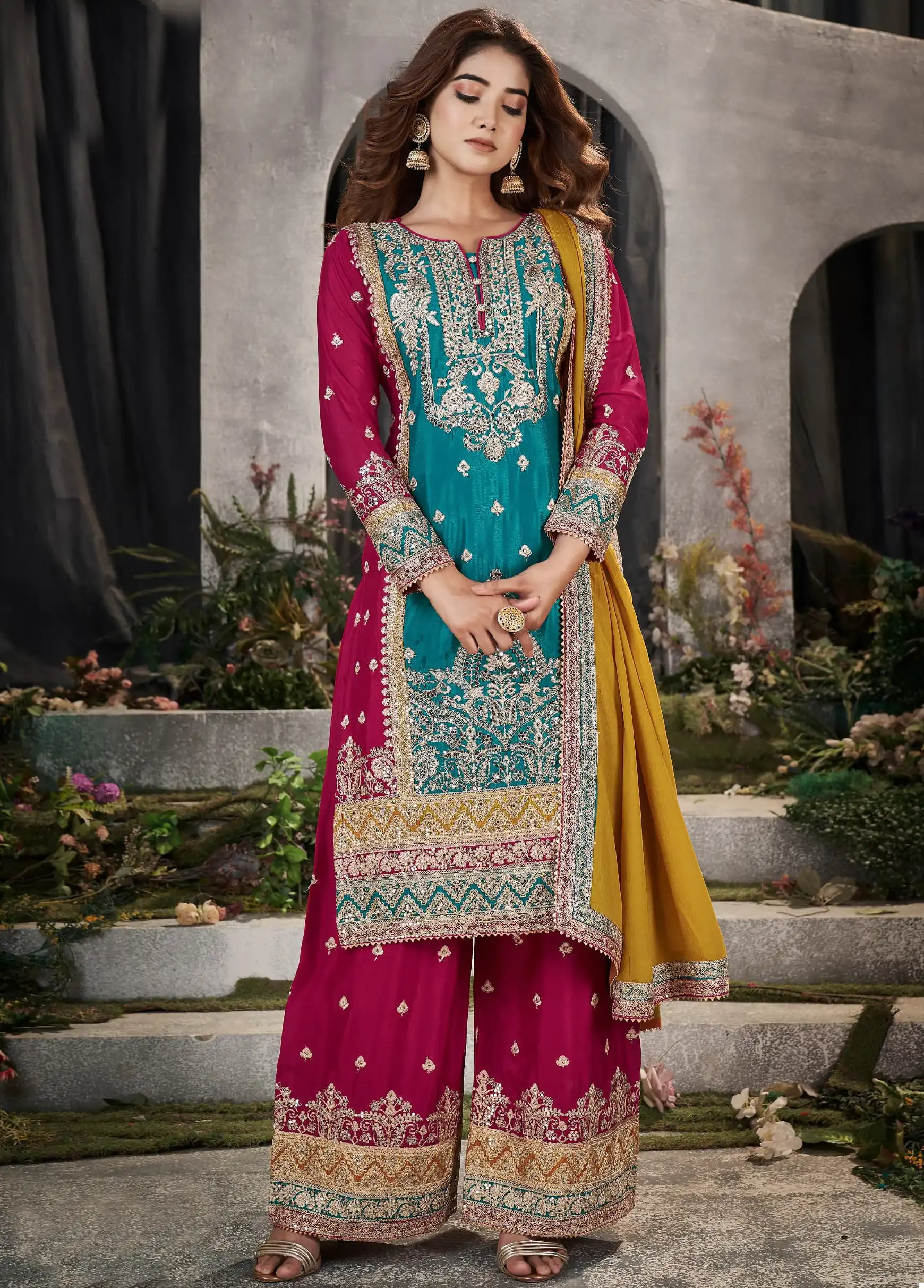 Gulzar Lohri Premium Chinnon Wholesale Readymade Designer Suit Catalog
