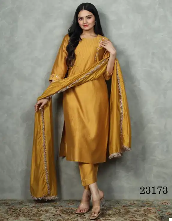 VE Sushila Pure Chanderi Silk Wholesale Readymade Suits Catalog