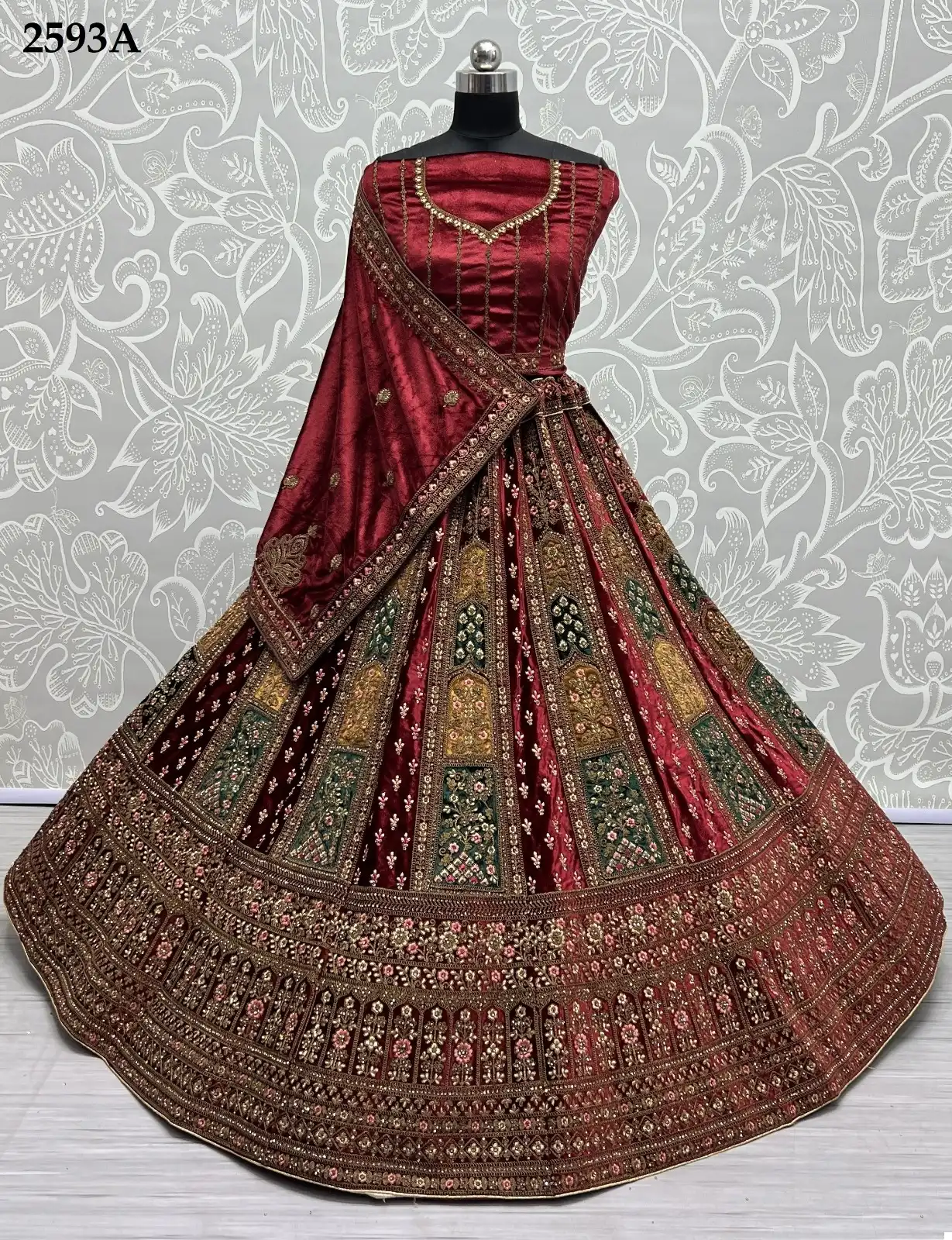 Anjani Art 2593 Velvet Wholesale Bridal Lehenga Catalog — Wholesale Lehenga, MPA wholesale from Surat - Gallery Image 10