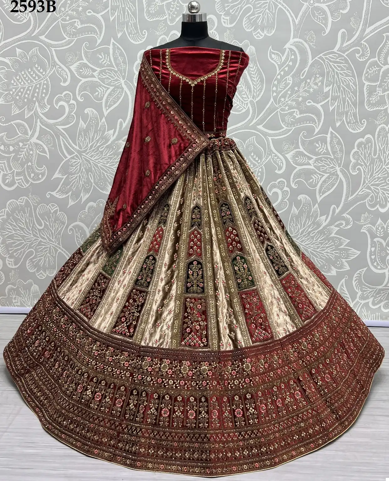Anjani Art 2593 Velvet Wholesale Bridal Lehenga Catalog — Wholesale Lehenga, MPA wholesale from Surat - Gallery Image 2