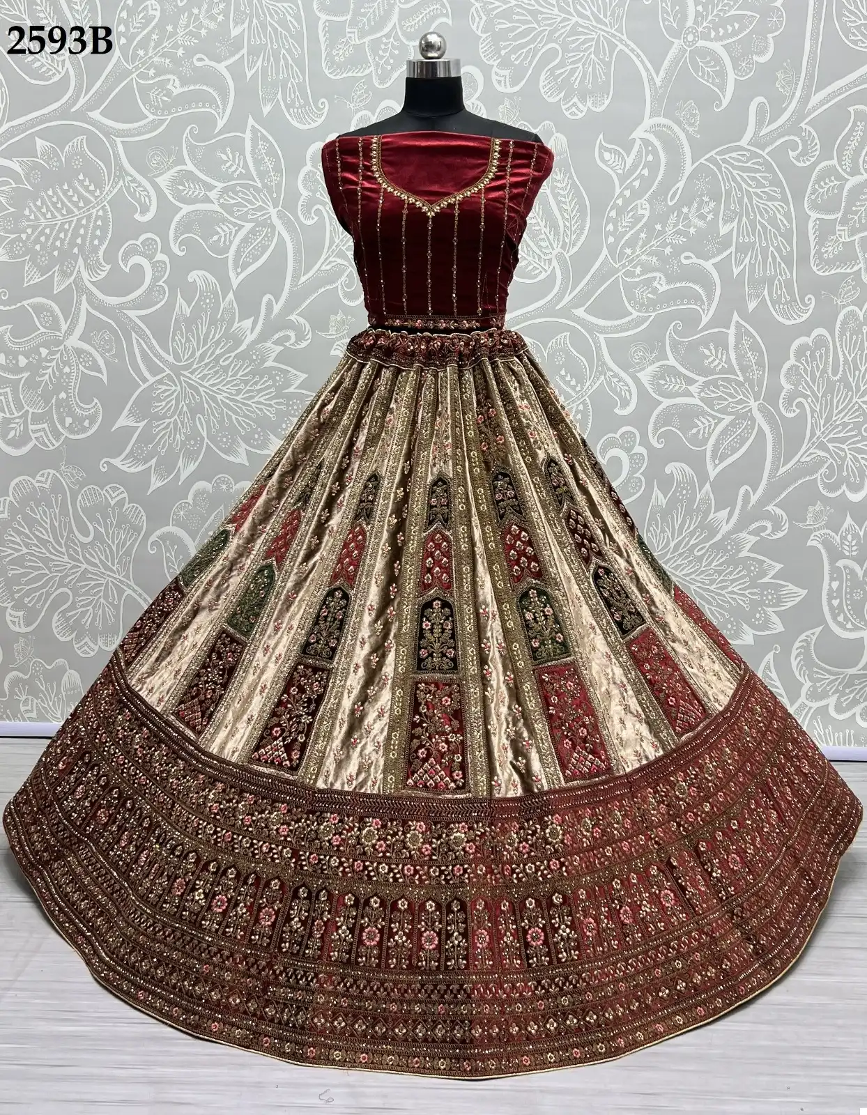 Anjani Art 2593 Velvet Wholesale Bridal Lehenga Catalog — Wholesale Lehenga, MPA wholesale from Surat - Gallery Image 4