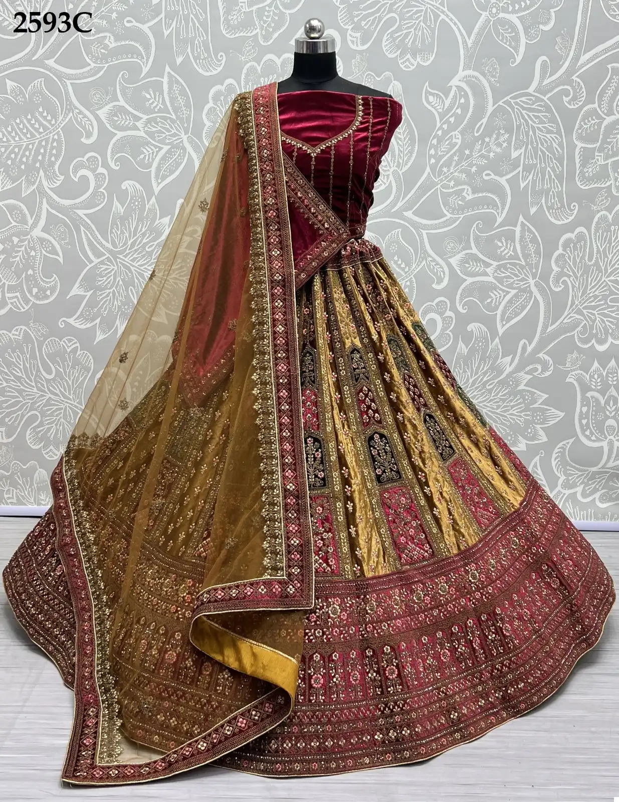 Anjani Art 2593 Velvet Wholesale Bridal Lehenga Catalog — Wholesale Lehenga, MPA wholesale from Surat - Gallery Image 13