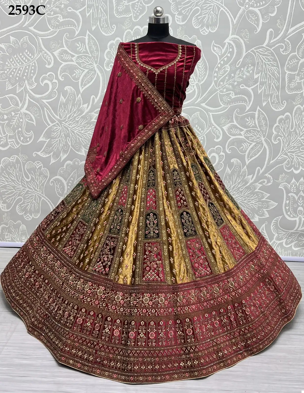 Anjani Art 2593 Velvet Wholesale Bridal Lehenga Catalog — Wholesale Lehenga, MPA wholesale from Surat - Gallery Image 14