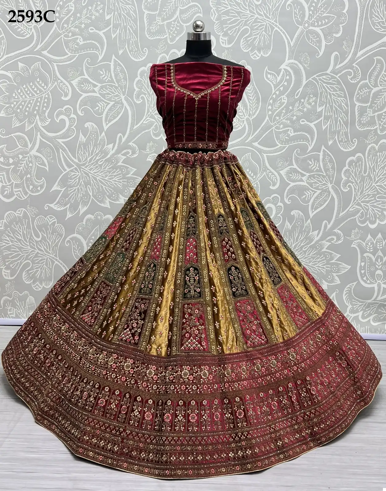 Anjani Art 2593 Velvet Wholesale Bridal Lehenga Catalog — Wholesale Lehenga, MPA wholesale from Surat - Gallery Image 12