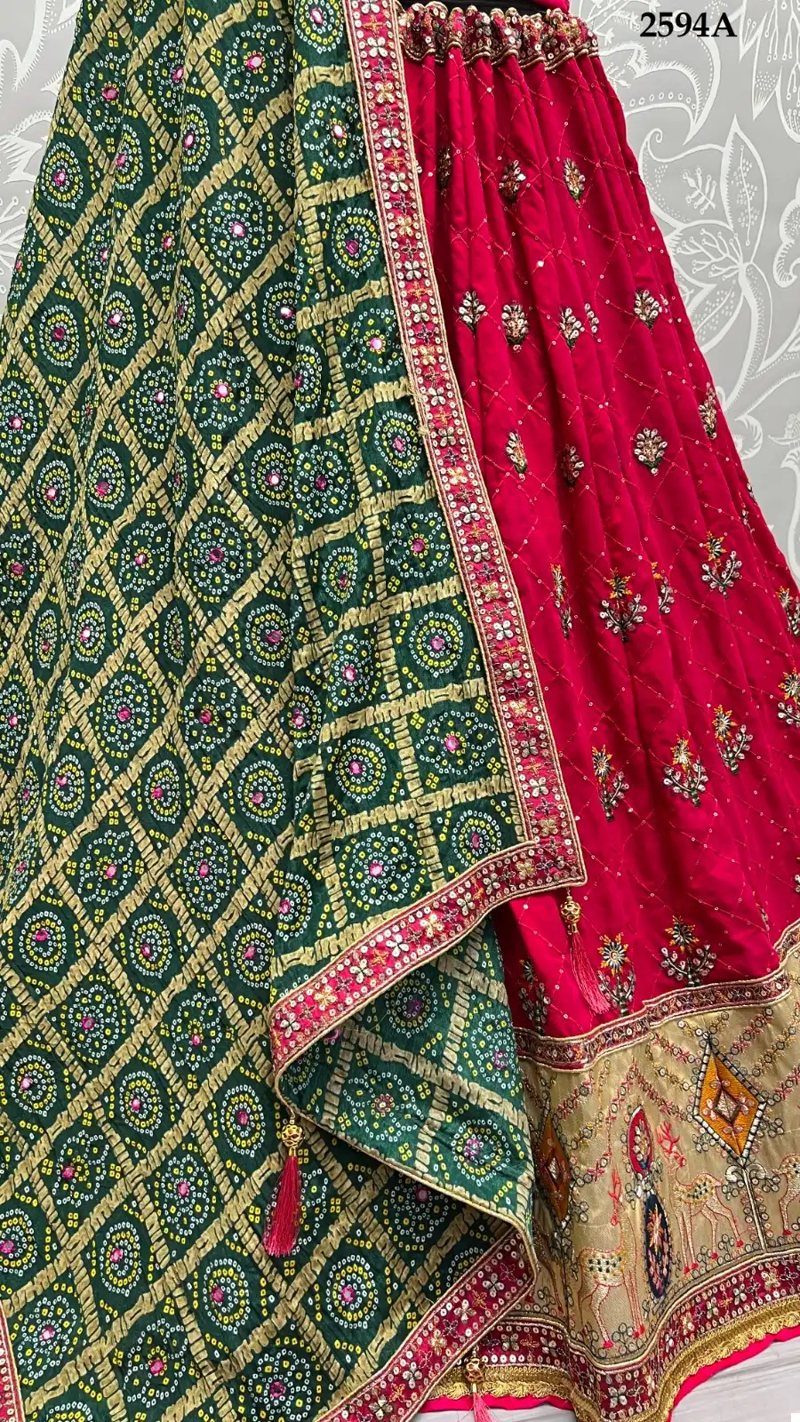 Anjani Art 2594 Gadhawal Silk Wholesale Designer Lehenga Catalog — Wholesale Lehenga, MPA wholesale from Surat - Gallery Image 4