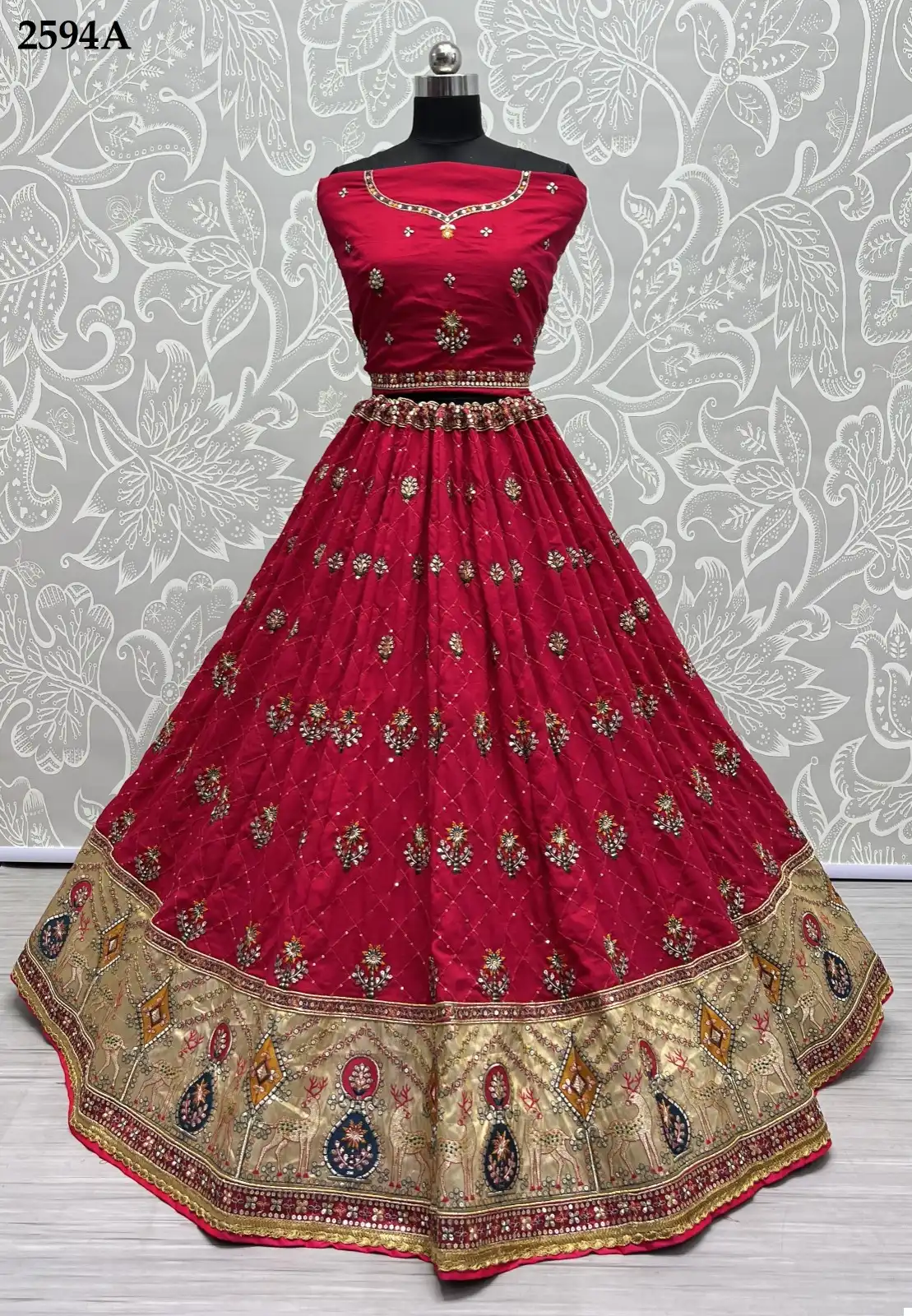 Anjani Art 2594 Gadhawal Silk Wholesale Designer Lehenga Catalog — Wholesale Lehenga, MPA wholesale from Surat - Gallery Image 2
